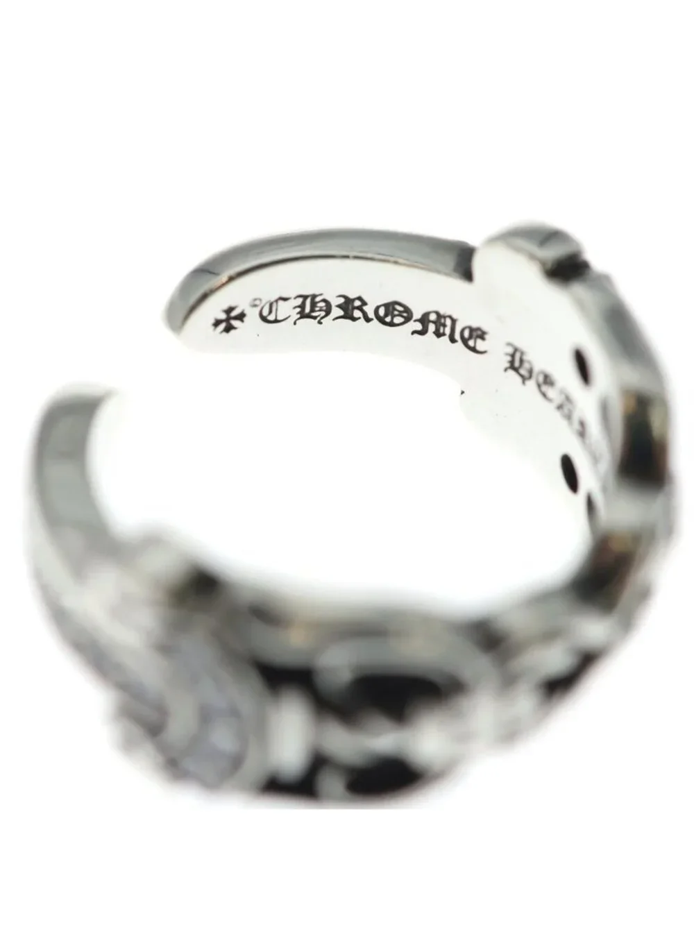 Chrome Hearts Dbl Dagger Open P D Double Pave Diamond Ring Silver